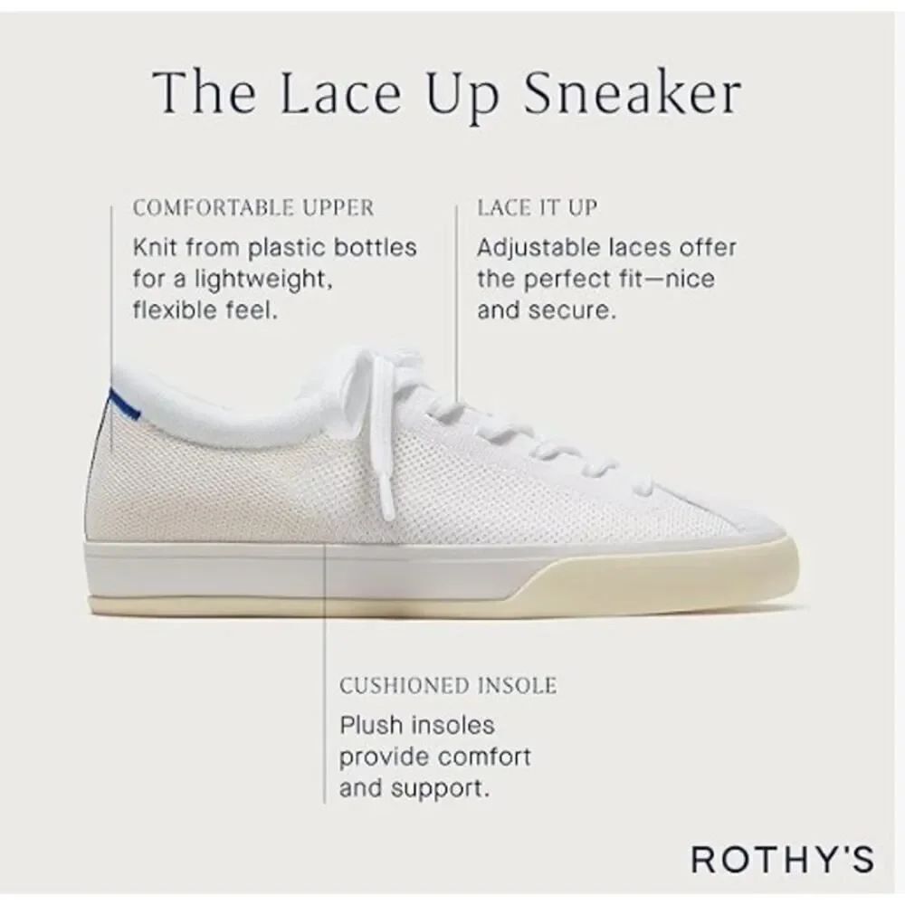 Rothy’s The Lace Up Sneakers Women’s Sz. 9.5